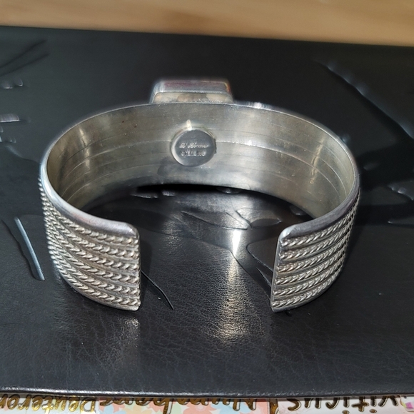 Vintage Navajo D. Lerma Charoite & Solid Sterling Silver Bracelet - Picture 6 of 15